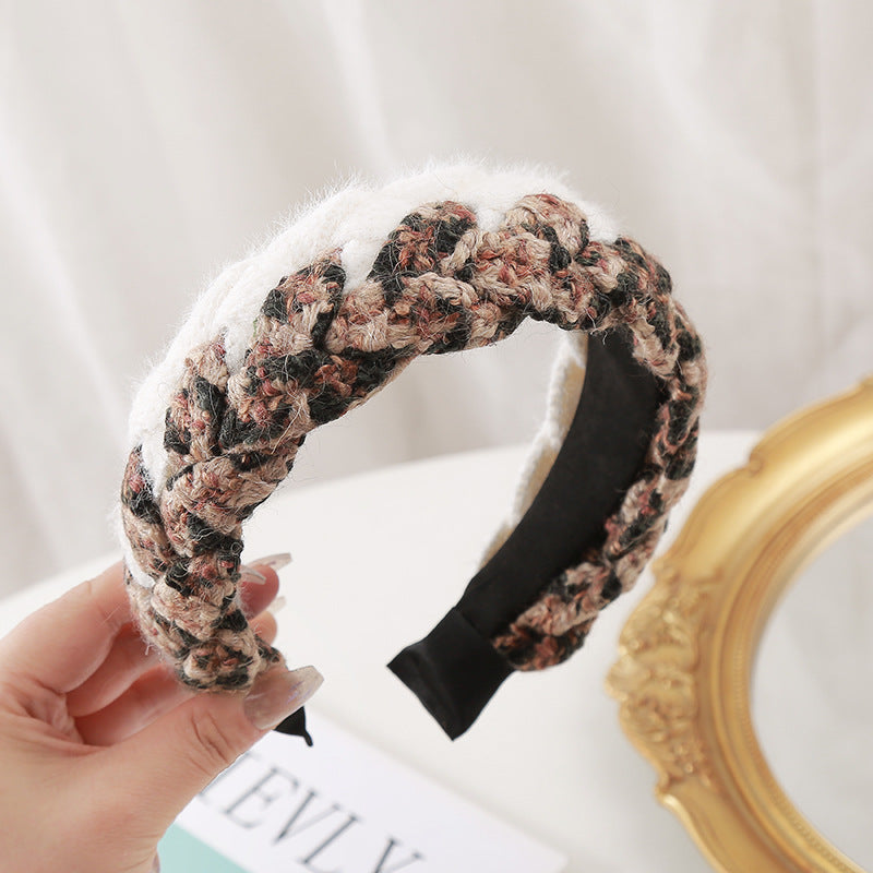 Wholesale Double Color Woolen Wide-brimmed Headband